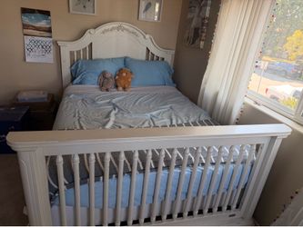 Full Size Bed Frame with mattress and boxspring