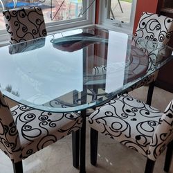 Glass top dining table