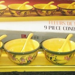 9 PC Condiment Set with Box