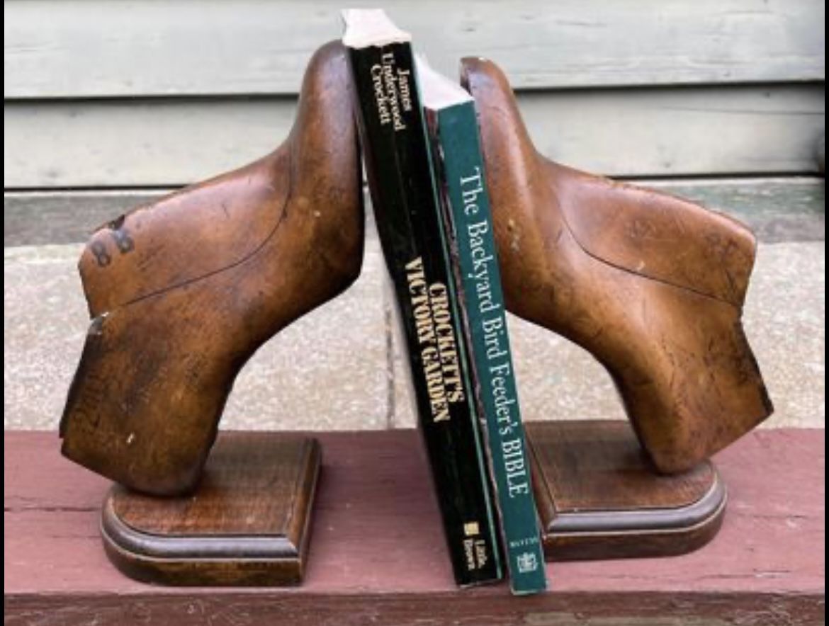 Vintage American Wood Shoe Molds Bookends