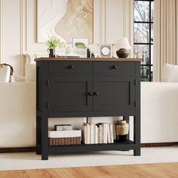 35.4'' Console Table with Drawers and Cabinet