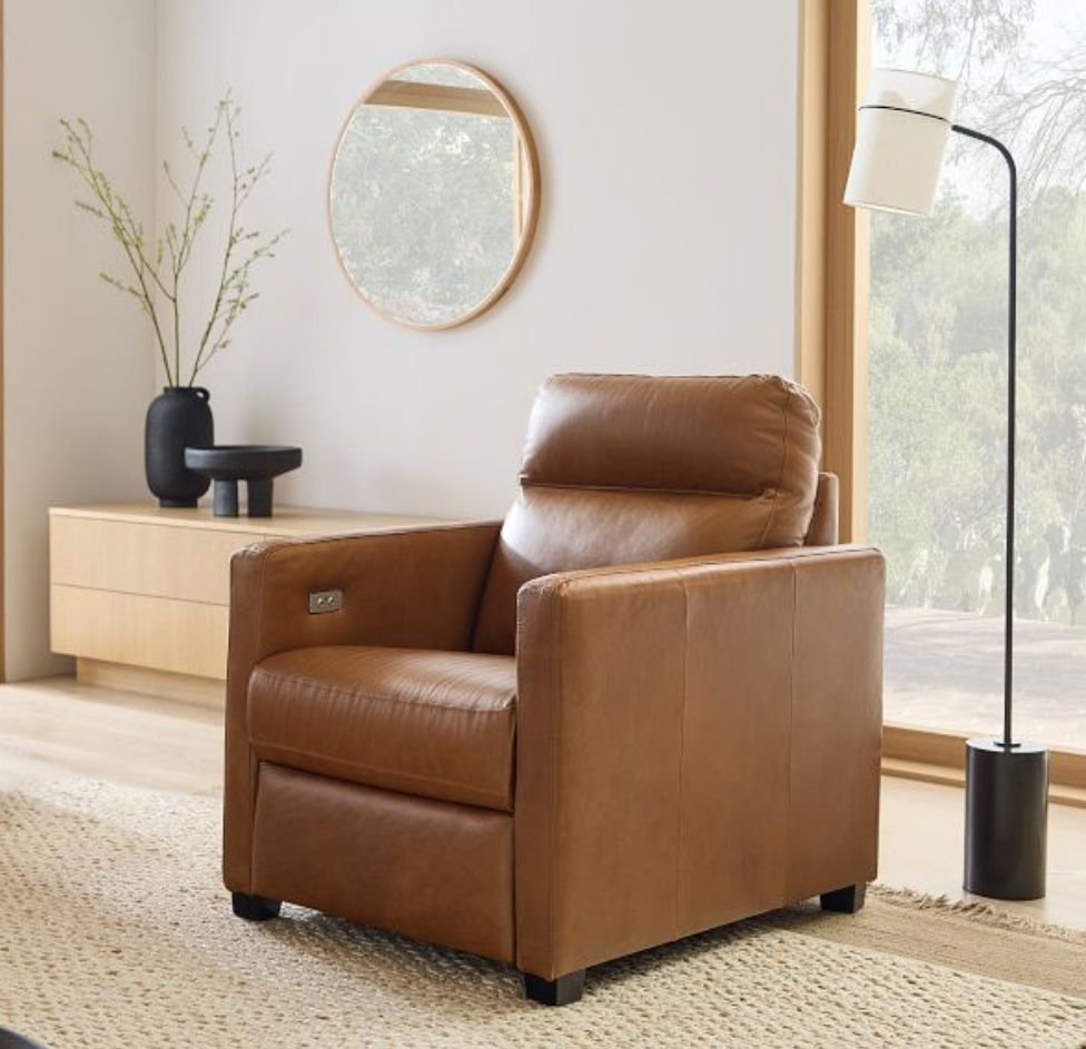 West Elm Harris Leather Power Recliner Chair