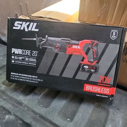 SKIL PWR CORE 2O BRUSHLESS 20V RECIPROCATING SAW KIT WITH 4.0 AH BATTERY,  PWR JUMP CHARGER AND PWR ASIST USB ADAPTER 