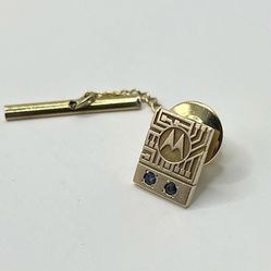 Vintage Motorola Company Employee Service Award Tie Tac - 10K Solid Gold Pin