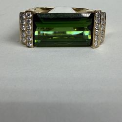 14K tourmaline and diamond ring size 10.5