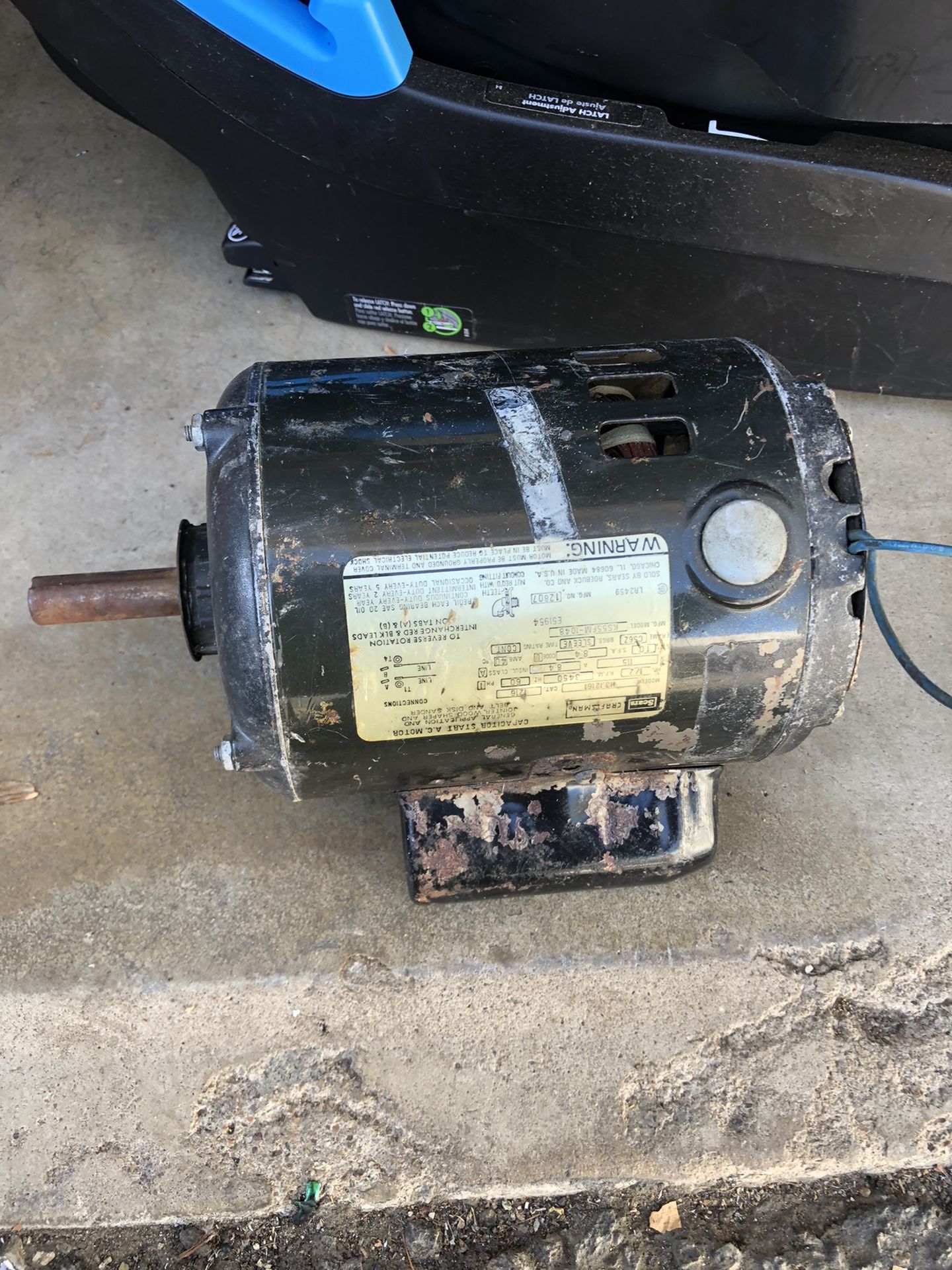 PRICE IS FIRM Sears Craftsman Drive Belt Table Saw Motor 1/2 HP 3450 PH 1 115V 8.4 A RPM Model 113.12161 99 You are more than welcome to test the i