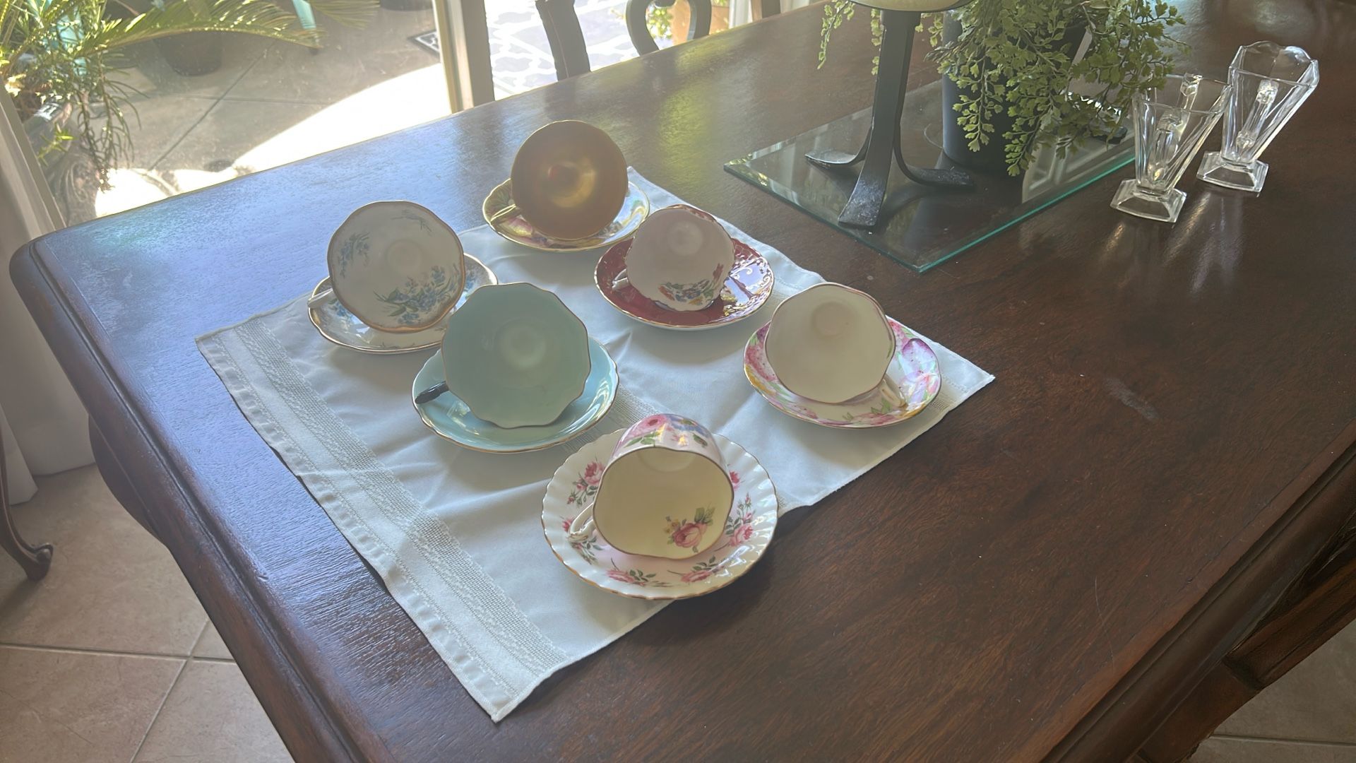Antique English Bone China Cups And Saucers