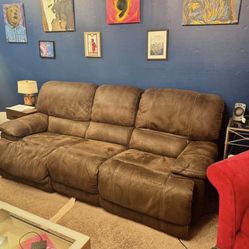 Brown Reclining Couch - Great Condition