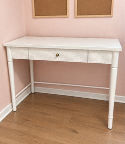 White Ribbed Desk / Vanity