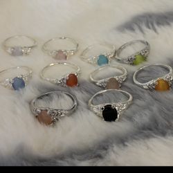 Lot Of 10 Brand New Cats Eye Gemstone Rings