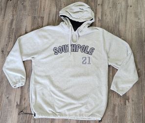 Y2K Southpole fleece pullover hoodie stitched logo Large oversized streetwear