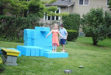 Giant Jenga Tailgating Graduation family fun
