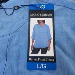 Mario Serrani Button Front Blouse Size Large