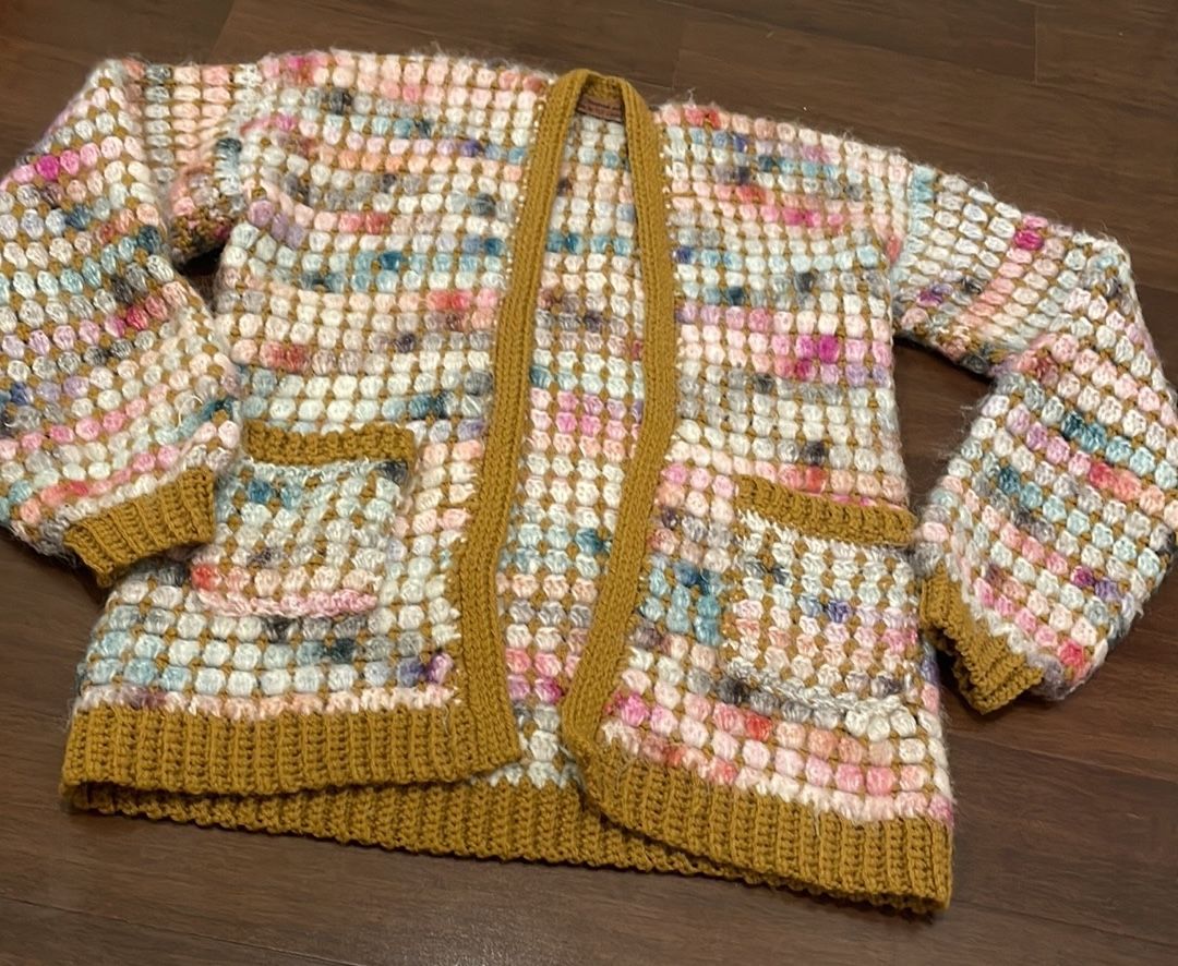 HANDMADE Multicolor Crochet Cardigan Sweater