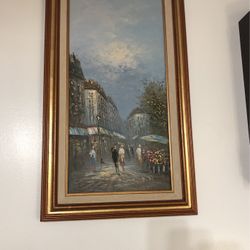 Wall Art 29x17 Oil Painting By Burnett.