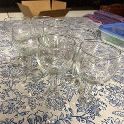 Seven drink-ware glass cups never used