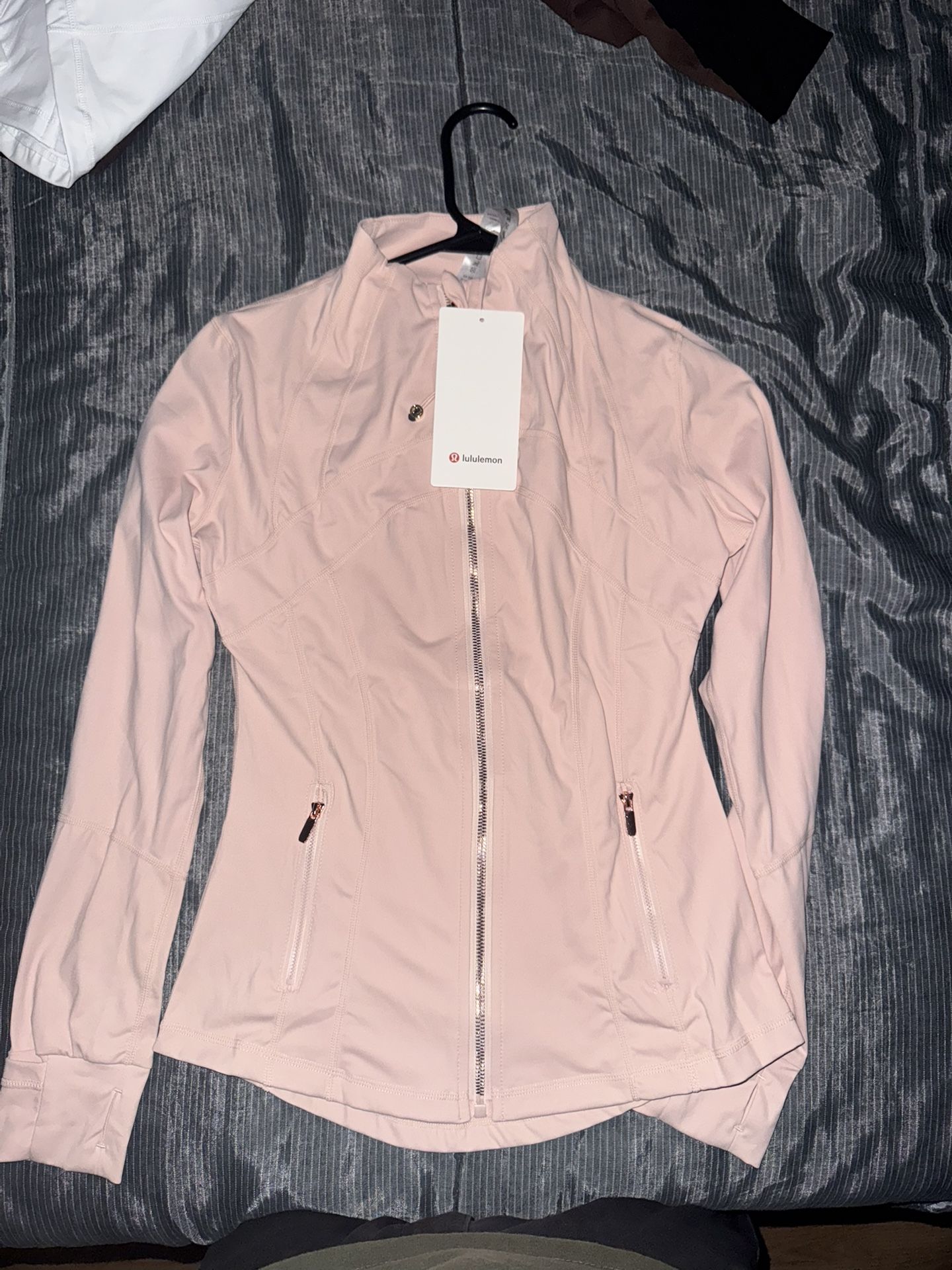 Pink  Gold Zipper Lulu Define Jacket Size 6