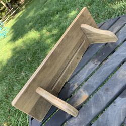 Vintage Wooden Wall Display Shelf Light Natural Wood 18x5x5 Rustic Farmhouse