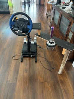 Gaming wheel with pedals and shifter