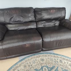 Large leather reclining coach