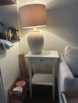 side table and lamp