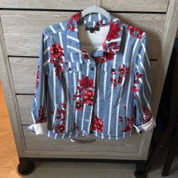 Diane Gilman Jean Like Jacket Floral Print