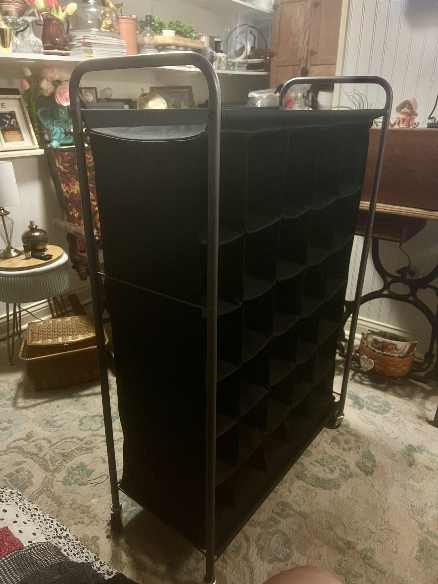 Black Rolling Shoe Organizer