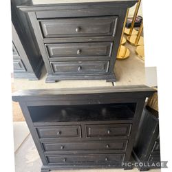 Black nightstand and drawer