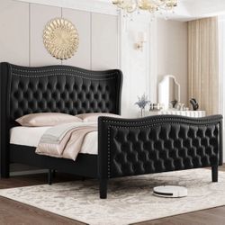 Full, Queen And King Kasydi Upholstered Wingback Bed