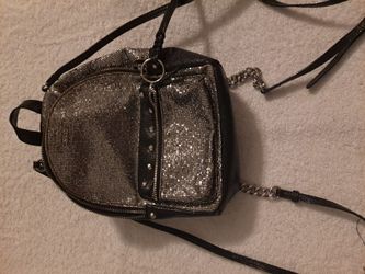 Mini Glitter Backpack with Chain Strap