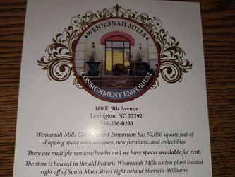 See items at Wennonah Mills