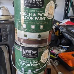 BEHR Porch & Patio Floor Paint.. both for $50 grey color as seen in the picture.