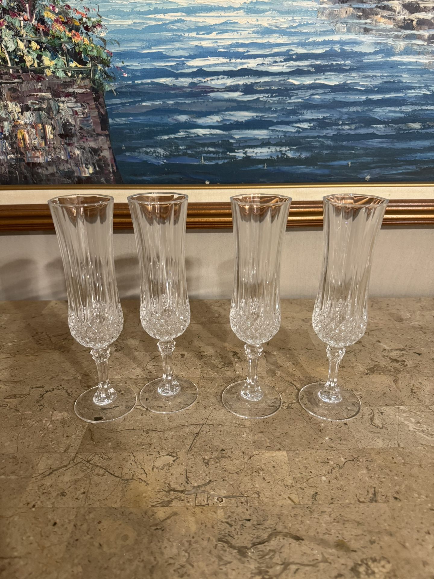Four Crystal Champagne, Flutes