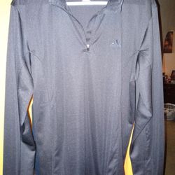 Adidas lightweight Sweatshirt Quarter Zip Pullover long sleeve top Black Size M