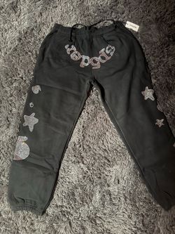 Black Rhinestone spyder sweatpants