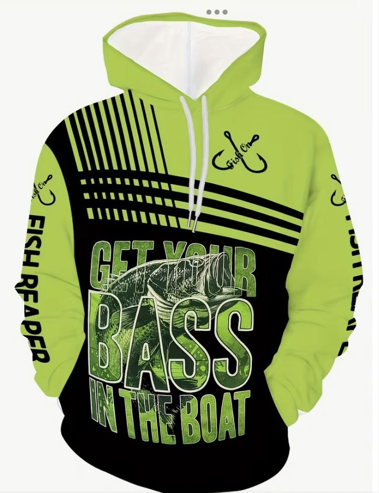 “GET YOUR BASS IN THE BOAT” Hoodie Pullover With Pockets Sz. XL (can Ship Or Pickup Near Val Vista & Guadalupe)