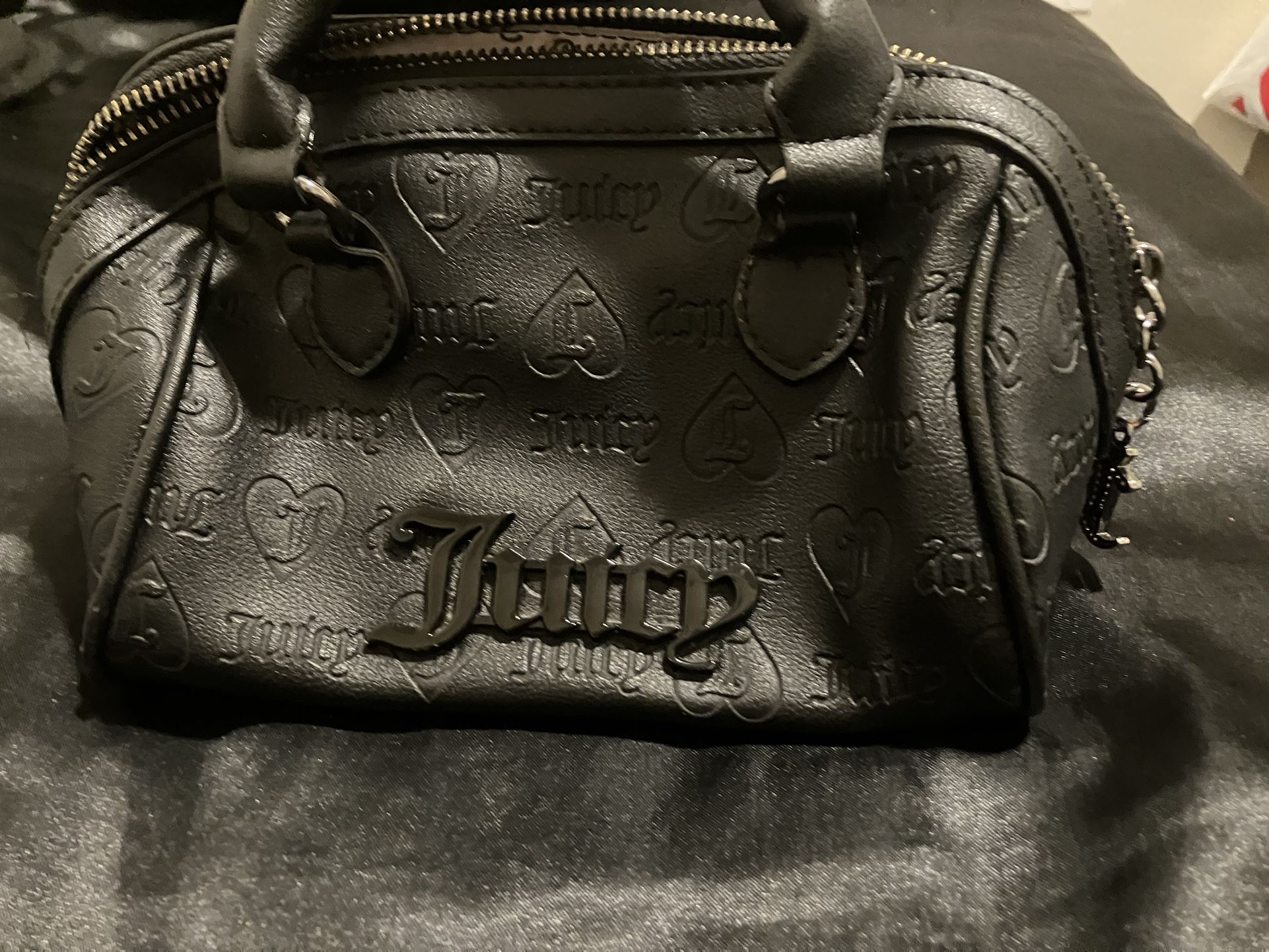 Juicy Couture Semi Charmed Mini Satchel Logo Liquorice Black Bag