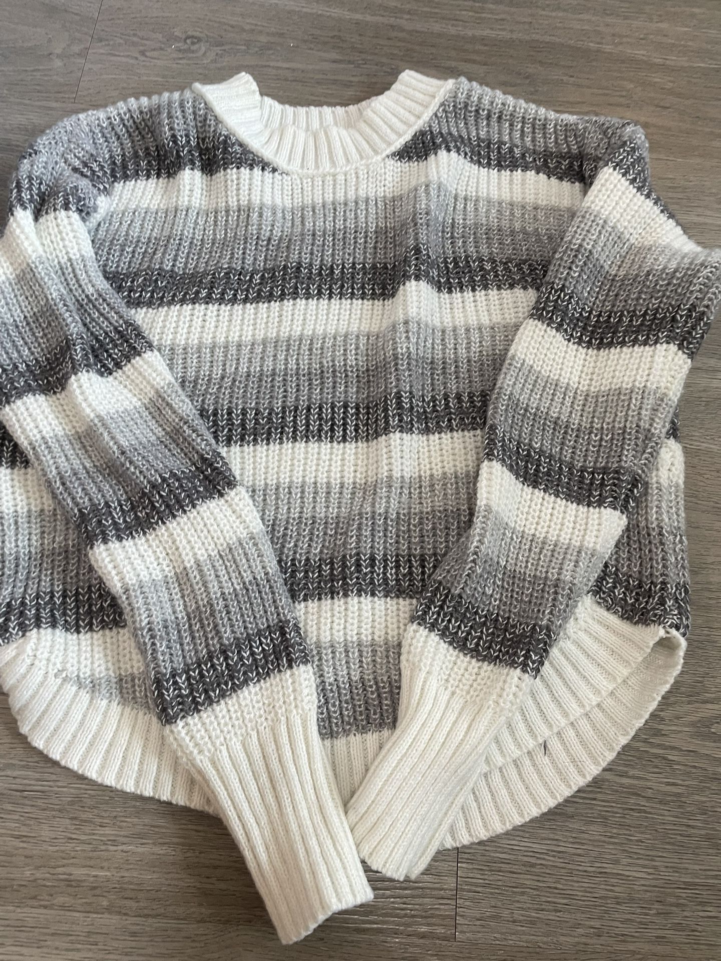 Grey and white sweater