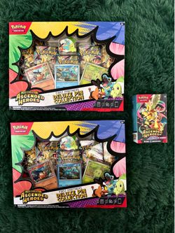 2 Pokemon Ascended Heroes Deluxe Pin Collection & 1 Booster Bundle