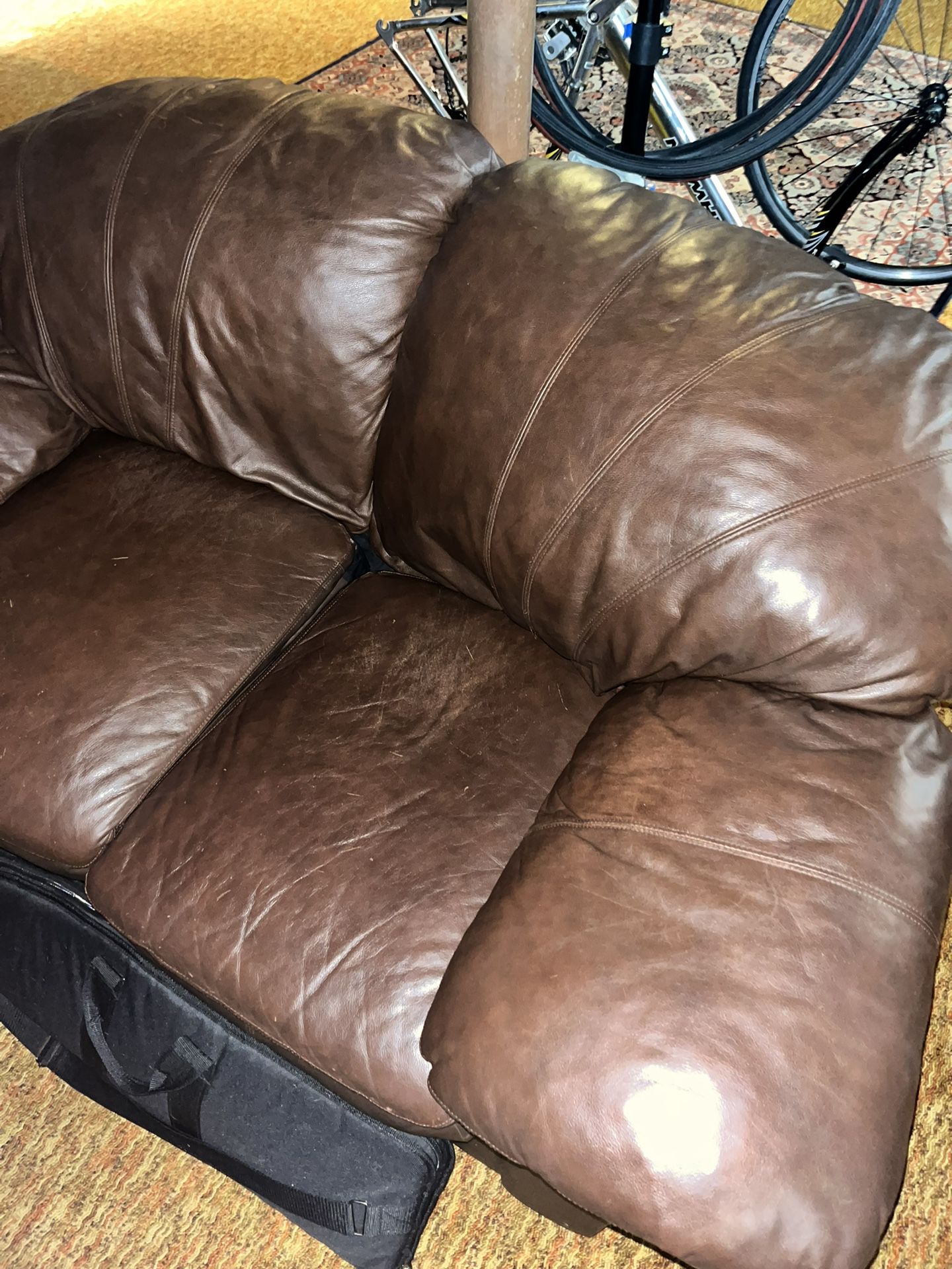 Leather sofa medium size 