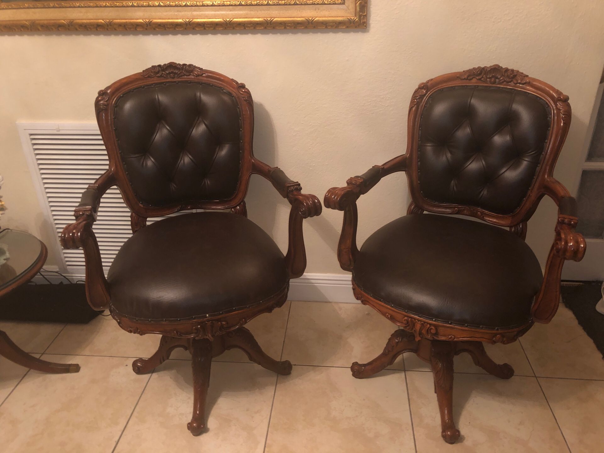 SWIVEL ANTIQUE OFFICE CHAIRS