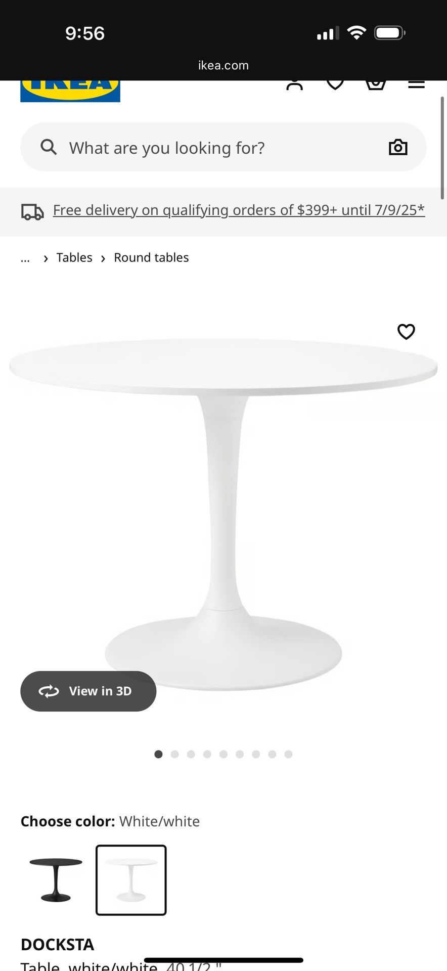 IKEA Docksta White Round Dining Table