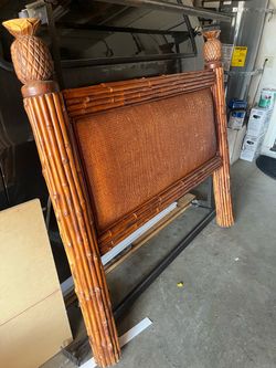 Queen bed bamboo headboard