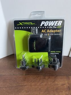  Xpal power AC Adapter For 4 USB devices international adapters included Model pc002.