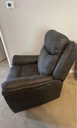 Grey relaxation dual power leather recliner