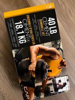 💪 NEW CAP 40 LB Adjustable Cement Dumbbell Set – Brand New 💪