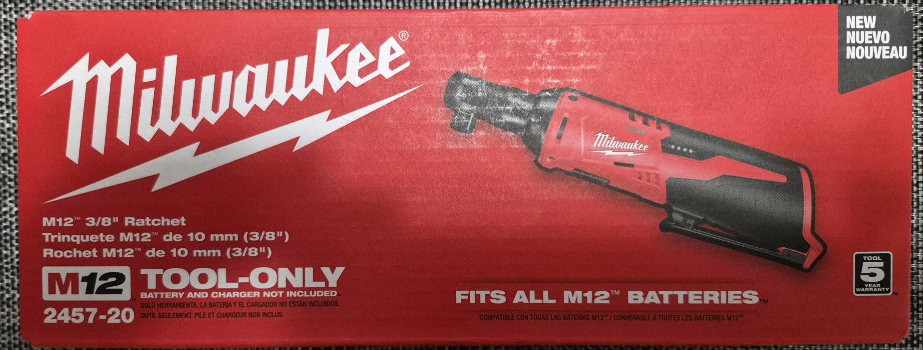 MILWAUKEE M12 3/8 RATCHET 2457-20 NEW