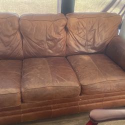 Solid Leather Sofa 