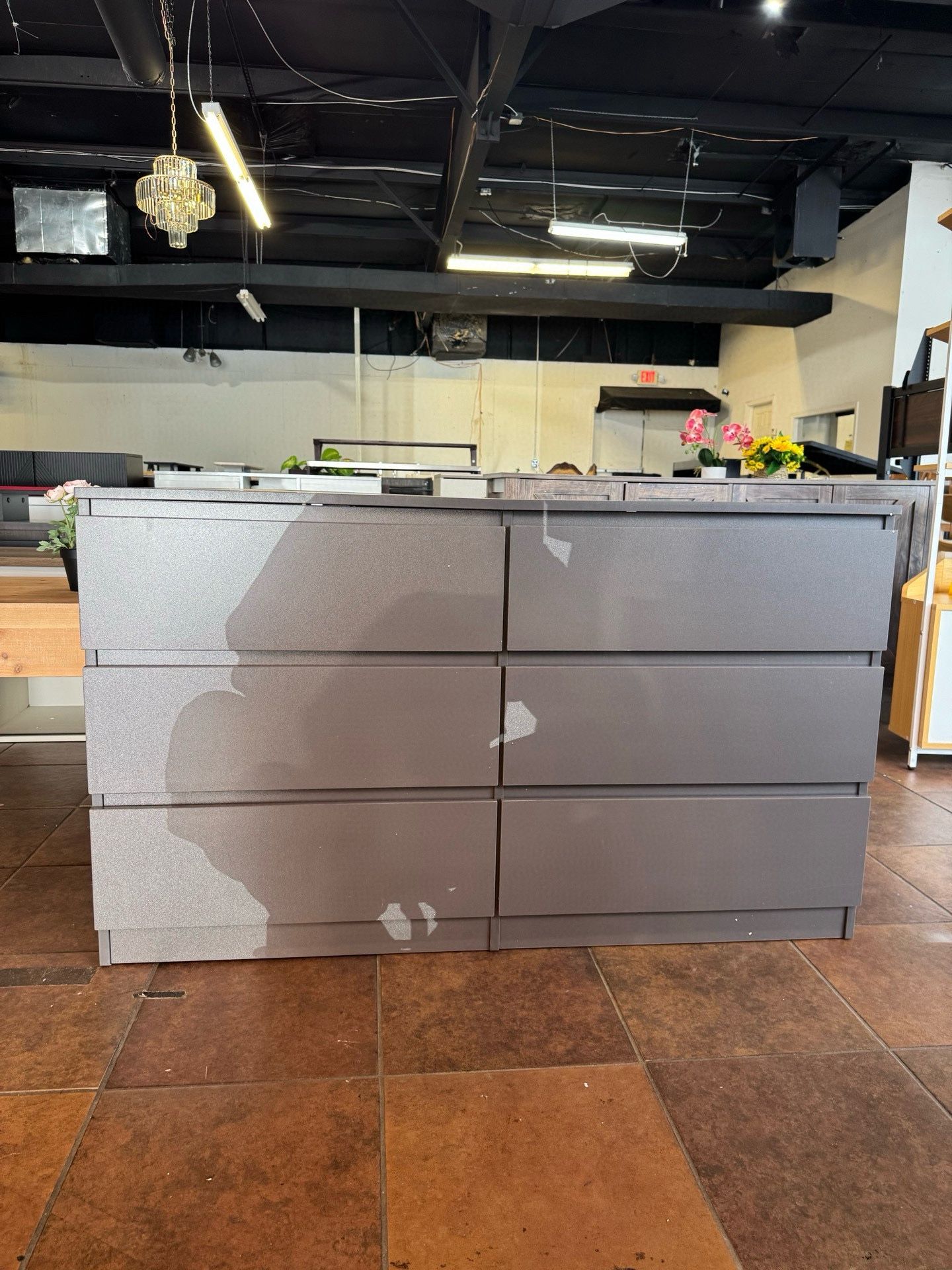 Modern 6-Drawer Dresser Chest of Drawers Storage Cabinet for Bedroom Living Room, Gray. $120