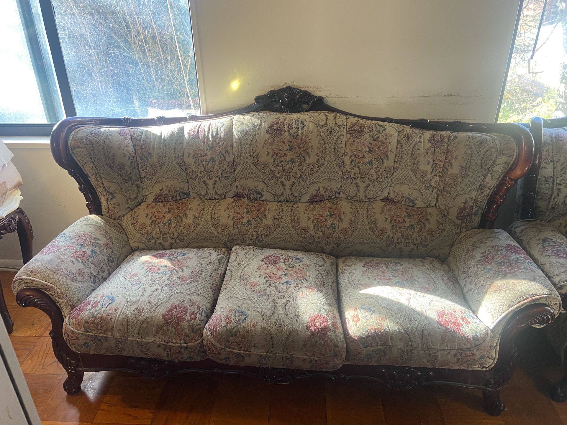 Five-Piece Living Room Set (Sofas And Marble Accent Tables)